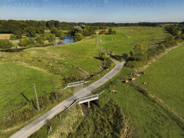 Datteln, North Rhine-Westphalia, Germany - Lippe, river and floodplain development of the Lippe