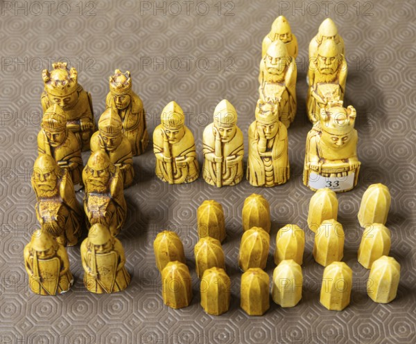 Lewis chessmen, famous medieval chess pieces originally discovered on the Isle of Lewis, Scotland,