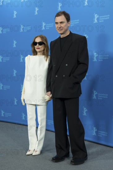 Isabelle Huppert and Lars Eidinger during a photocall for the film The Blood Countess at the Hyatt
