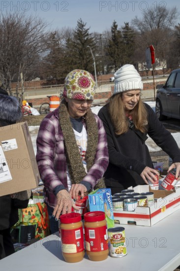 Oak Park, Michigan USA - 14 February 2026 - Volunteers collect food and other items for immigrants