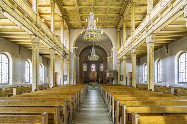 Interior of the Lutheran Church of the Redeemer in the Bad Kissingen State Bath, Lower Franconia,