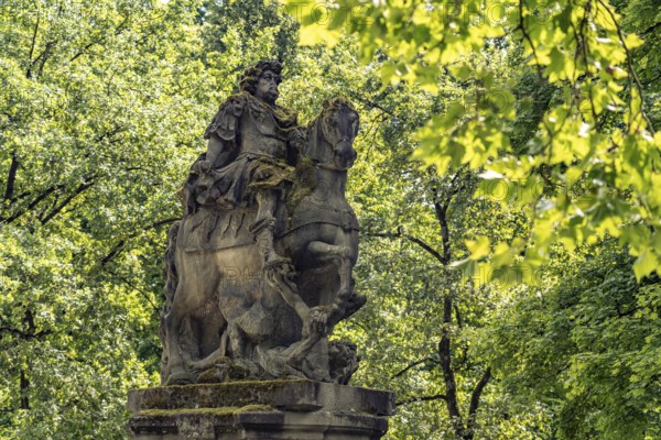 Equestrian statue of Margrave Christian Ernst in Erlangen Castle Garden, Middle Franconia, Bavaria,