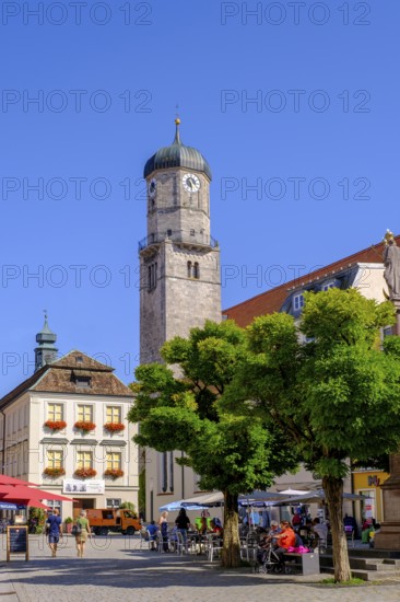 Stadtplatz mit Marienkirche, Weilheim, Upper Bavaria, Bavaria, Germany