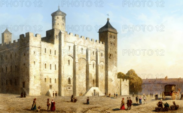 The White Tower, former royal residence, the old keep, at the Tower of London, England, UK, Europe,