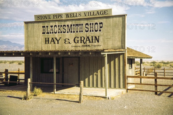 Stovepipe Wells Blacksmith Shop, Death Valley National Park, California, USA 1977 proprietor