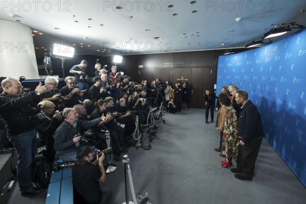 The Berlinale jury members (from left to right) Shivendra Singh Dungarpur, Ewa Puszczynska, Bae