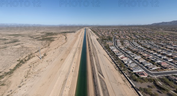 Buckeye, Arizona - The Central Arizona Project canal brings Colorado River water past Sun City