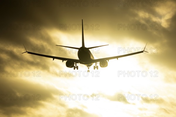 Boeing 737 commercial passenger airliner jet aircraft of Ryanair airways in flight on approach to