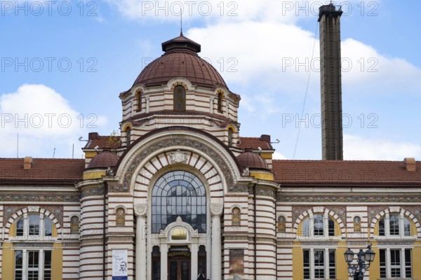 Sofia, Bulgaria. November 23rd 2025. Architectural detail of the Regional History Museum of Sofia,