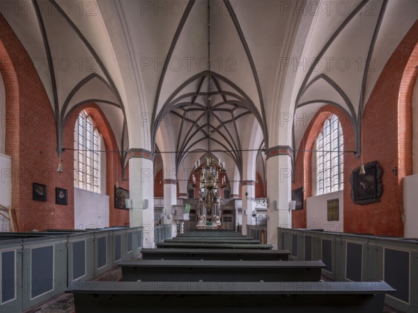 Interior of the Gothic Church of the Holy Spirit, Hanseatic City of Stralsund, Mecklenburg-Western