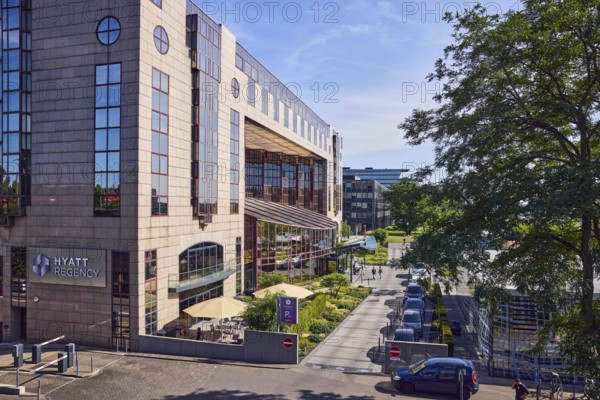 Hyatt Regency, hotel, commercial building, modern architecture, general development, parking strip
