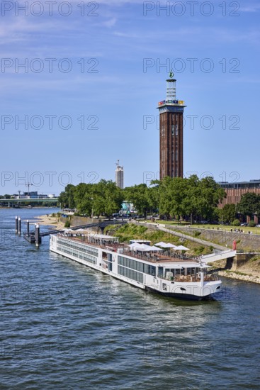 Rhine river, Rheinhallen exhibition halls, brick architecture, exhibition tower, general