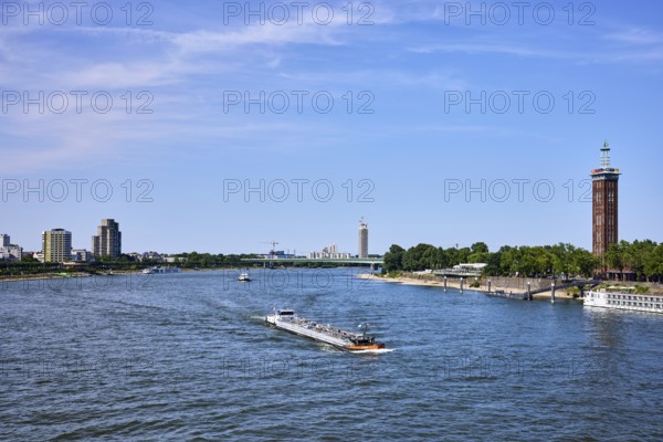 Rhine river, total view, general architecture, skyscrapers, exhibition tower, car bridge, zoo