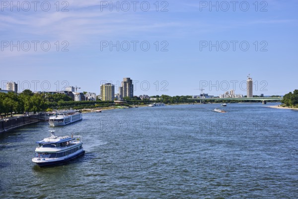 Rhine river, total view, general architecture, skyscrapers, car bridge, zoo bridge, sightseeing
