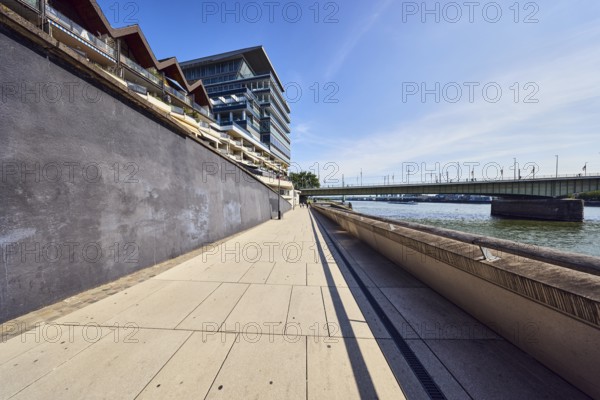 Rhine river, waterfront, general architecture, commercial buildings, modern architecture, concrete