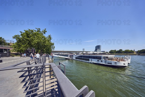 Rhine river, Viking Hlin river cruise ship, Viking Cruises, waterfront, metal railings, high-rise