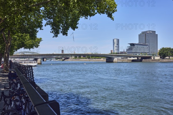 Rhine river, general architecture, MaxCologne high-rise building, bridge, Deutz bridge, metal
