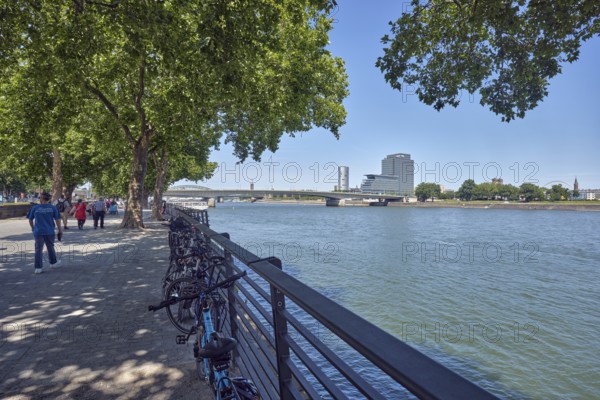 Rhine river, general architecture, MaxCologne high-rise building, bridge, Deutz bridge, metal