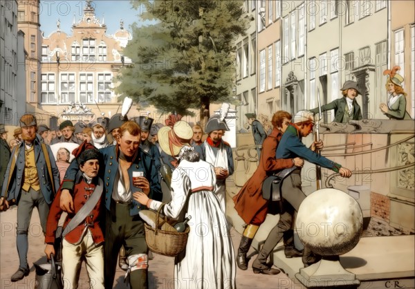 Napoleonic Wars, The defense of Danzig in Spring 1807, the citizen supplied the wounded, historical