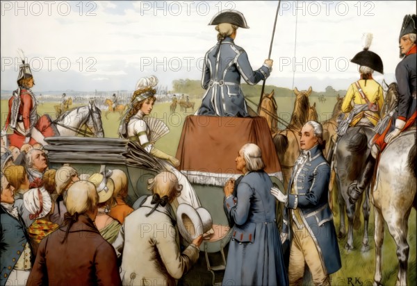 Queen Louise at a parade on the parade ground at Stargard, 1798, Louise of Mecklenburg-Strelitz,