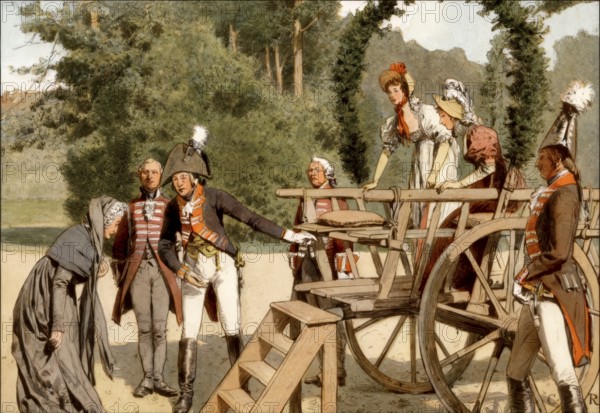 Louise A trip on the wagon, the young royal couple Louise and Frederick William III with the Grand