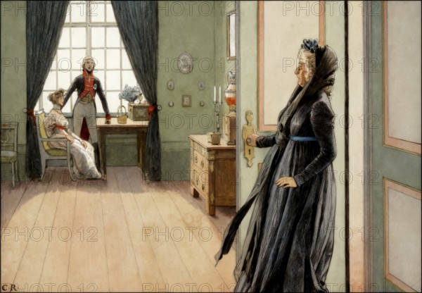 Crown Prince Friedrich Wilhelm and his young wife Louise meet informally against the wishes of the