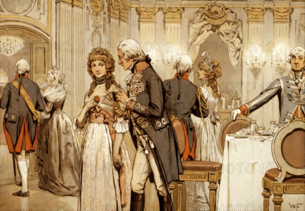 First meeting of the Crown Prince Friedrich Wilhelm of Prussia with its subsequent bride, Princess