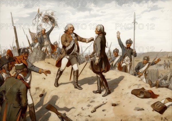 Louise ofFrederick William II embraced the heroic crown prince Frederick William III after the