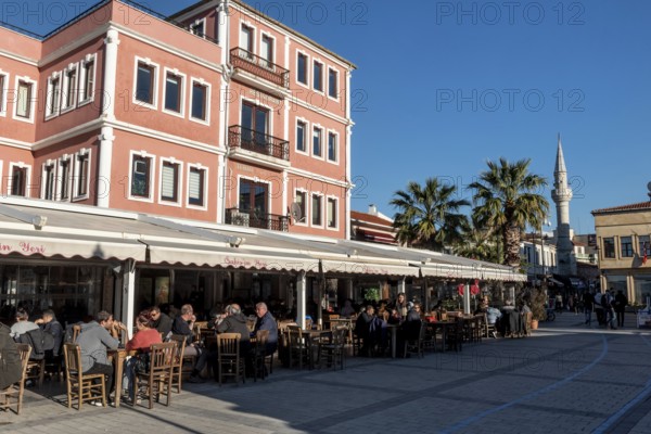 Canakkale, Turkey. February 18th 2022 A popular cafe restaurant on the harbour of Canakkale old