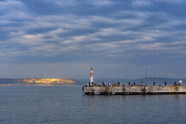 Canakkale, Turkey. February 18th 2022 Stunning scenic panorama of the pier in the port city of