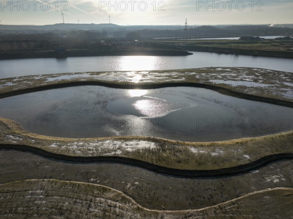 Haltern-Marl, North Rhine-Westphalia, Germany - Lippe, flood protection in the