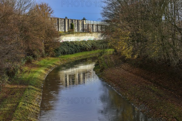Castrop-Rauxel, North Rhine-Westphalia, Germany - Emscher, view from the Ickerner Straße bridge