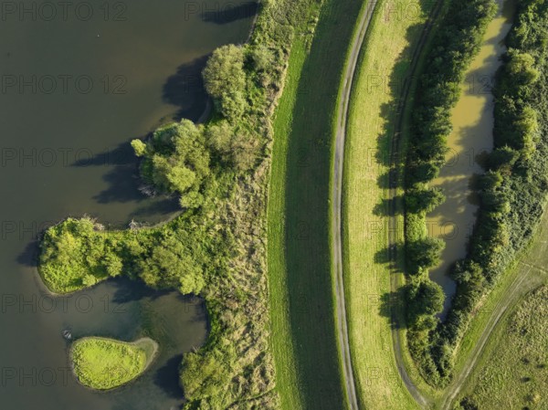 Haltern-Marl, North Rhine-Westphalia, Germany - Lippe, flood protection in the