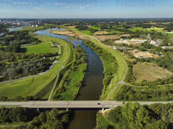 Haltern-Marl, North Rhine-Westphalia, Germany - Lippe, flood protection in the