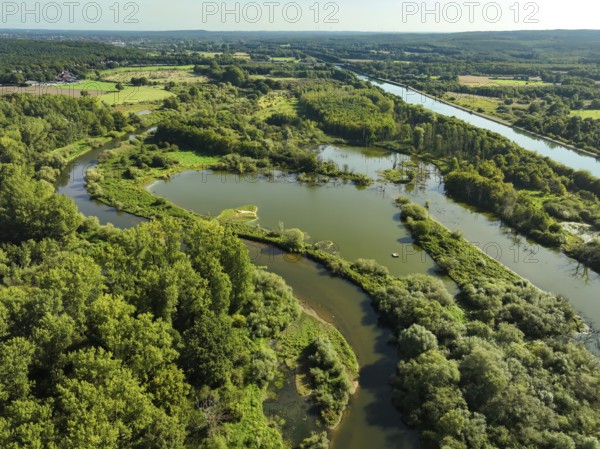 Haltern-Marl, North Rhine-Westphalia, Germany - Lippe, flood protection in the