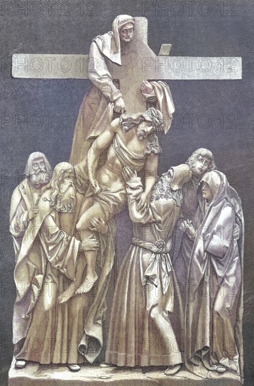 The Deposition of Christ from the Cross is the scene depicted in art from the Gospels reports in
