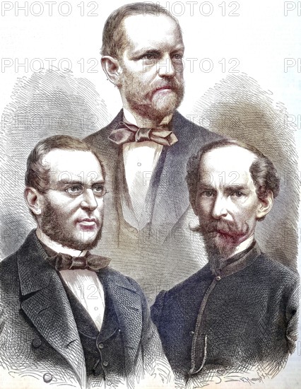 Franz Xaver Fragner, Knight Franz Ritter von Hopfen, 1825 - 1901, Carl Giskra, Karl Giska, 1820 -