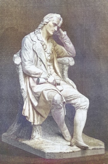 Marble statue of Johann Christoph Friedrich von Schiller, 1759 - 1805, German poet, philosopher,