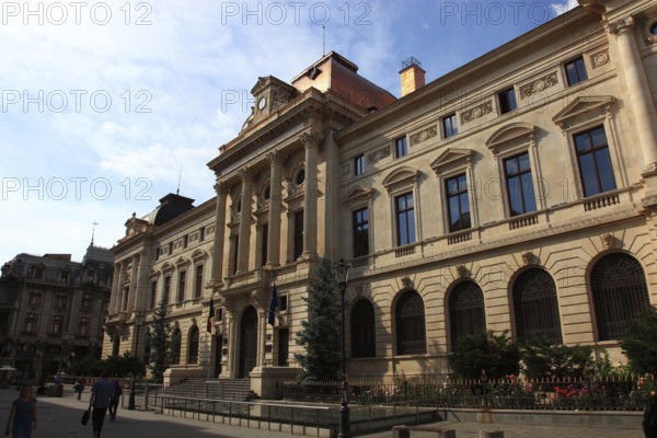 Romania, capital Bucharest, Bucuresti, Romanian National Bank building in the old town, is the