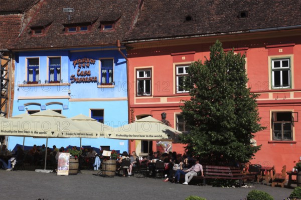 Romania, houses in the historic upper town, old town of Sighisoara, German Sighisoara, town in
