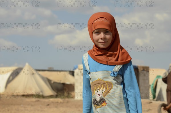 Atmeh Refugee Camp, Idlib, Syria. June 17th 2013. Internally displaced child Syrian refugees in the