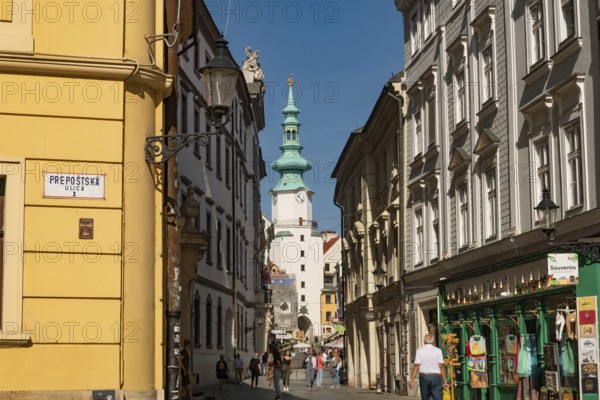 Bratislava, Slovakia. October 2nd 2023 Pedestrian only streets of the Old Town of Bratislava with