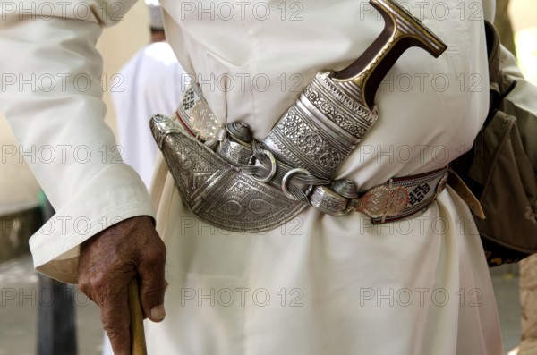 Nizwa, Oman. May 30th 2014 Traditional Omani Khanjar dagger Nizwa Souk, Oman