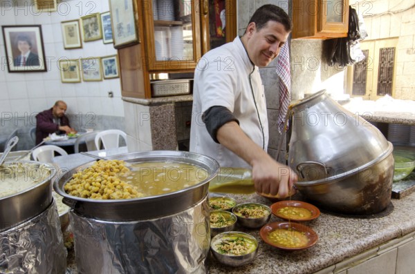 Amman, Jordan. December 12th 2012 Hashem Restaurant, downtown Amman, Jordan. Fuul, Falafel and