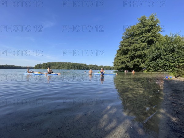 Schmaler Luzin, Klarwassersee, bathing area near Carwitz, recreation, summer, Hullerbusch and
