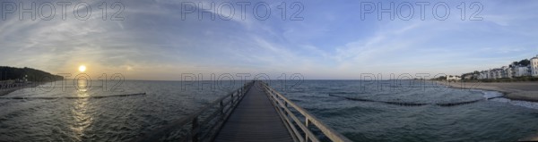 Sunset, pier, Heiligendamm is the oldest seaside resort in Germany and continental Europe, founded