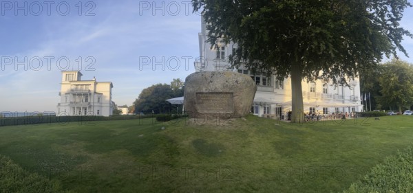 Memorial stone of the founding, Heiligendamm is the oldest seaside resort in Germany and
