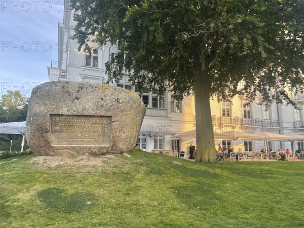 Memorial stone of the founding, Heiligendamm is the oldest seaside resort in Germany and