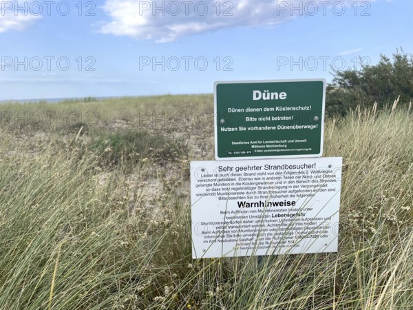 Dune, dune landscape near Nienhagen, protected, coastal protection, Baltic Sea coast, Rostock