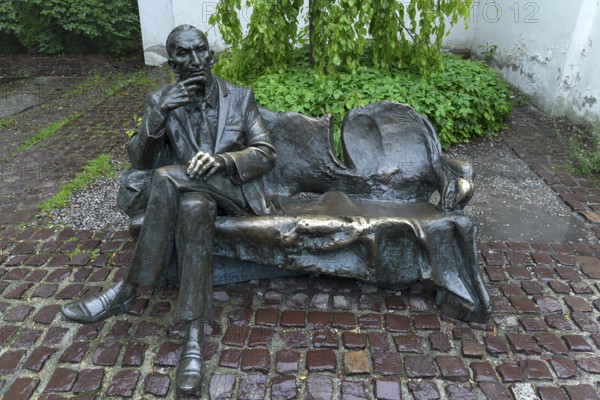 Bronze monument to Jan Karski, Polish officer, 1914-2000, important witness to the Holocaust,